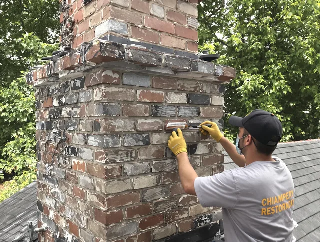 In-progress chimney restoration by Macedonia Chimney Sweep in Macedonia, OH
