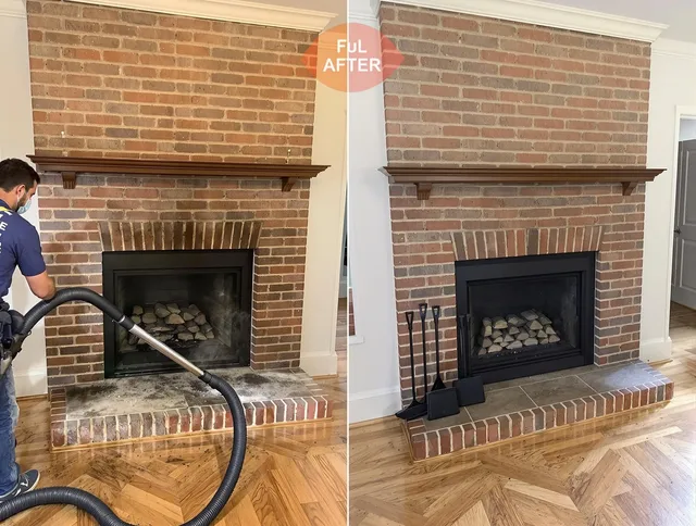 Macedonia Chimney Sweep carefully sanitizing a fireplace in Macedonia, OH