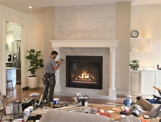 Newly installed fireplace by Macedonia Chimney Sweep in Macedonia, OH