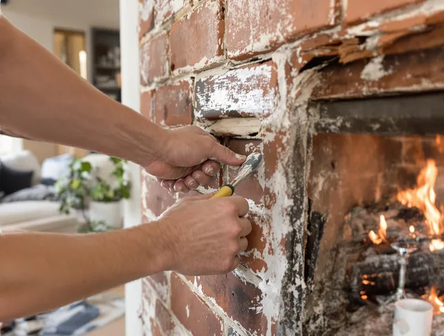 Routine fireplace repair by Macedonia Chimney Sweep in Macedonia, OH